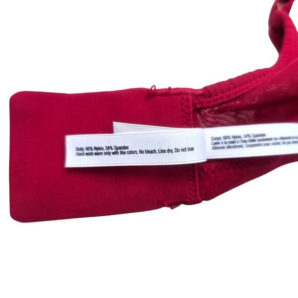 Le Mystere Stretch Lace Wireless Bra 38DDD/F Merlot Red Nylon/Spandex New - Picture 6 of 8